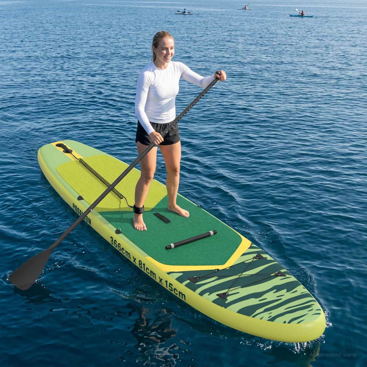 Sup Board Mit Sitz 2-In-1 Poseidon 366 X 81 X 15 Cm Grün Für