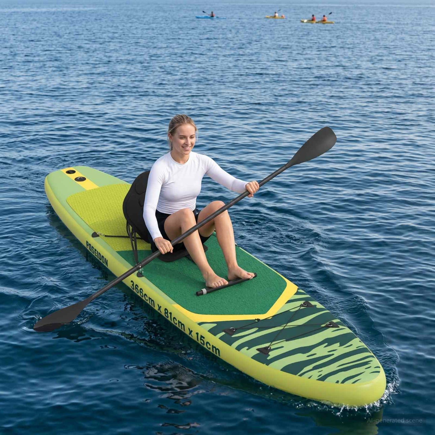 Sup Board Mit Sitz 2-In-1 Poseidon 366 X 81 X 15 Cm Grün Für