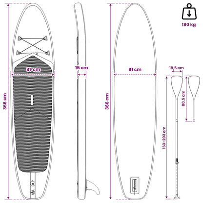 Sup Board Mit Sitz 2-In-1 Triton 366 X 81 X 15 Cm Blau Für