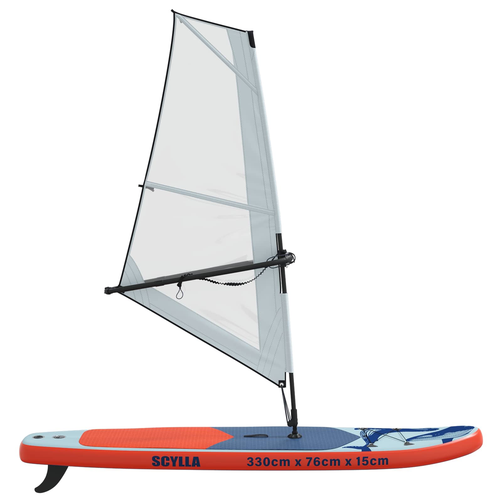 Aufblasbares Sup-Board Mit Segel Scylla 330 X 76 X 15 Cm Blau