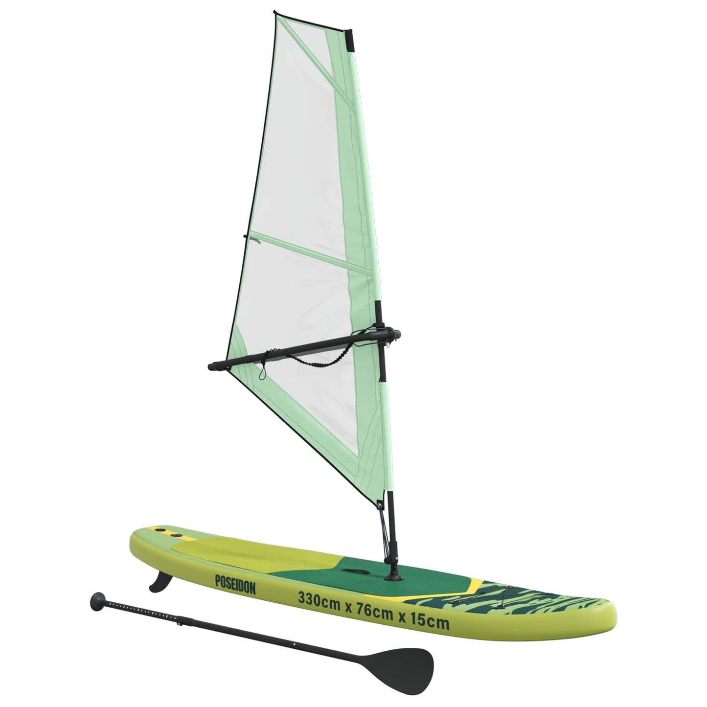Aufblasbares Sup-Board Mit Segel Poseidon 330 X 76 X 15 Cm Grün