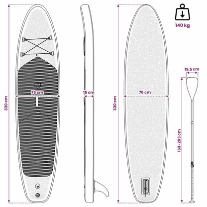Aufblasbares Sup-Board Mit Segel Poseidon 330 X 76 X 15 Cm Grün
