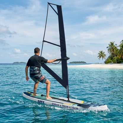 Aufblasbares Sup-Board Mit Segel Apex 330 X 76 X 15 Cm Blau Für