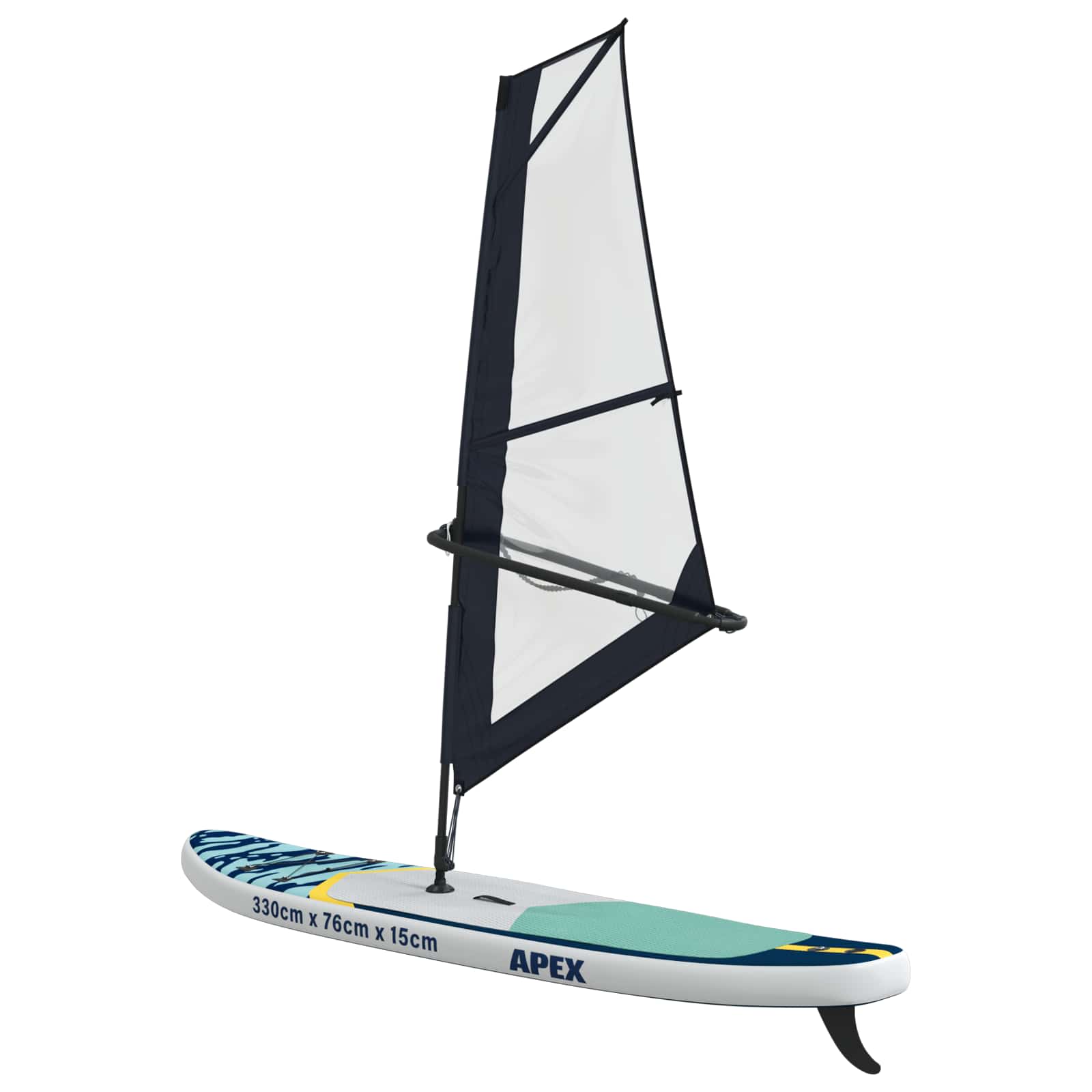 Aufblasbares Sup-Board Mit Segel Apex 330 X 76 X 15 Cm Blau Für