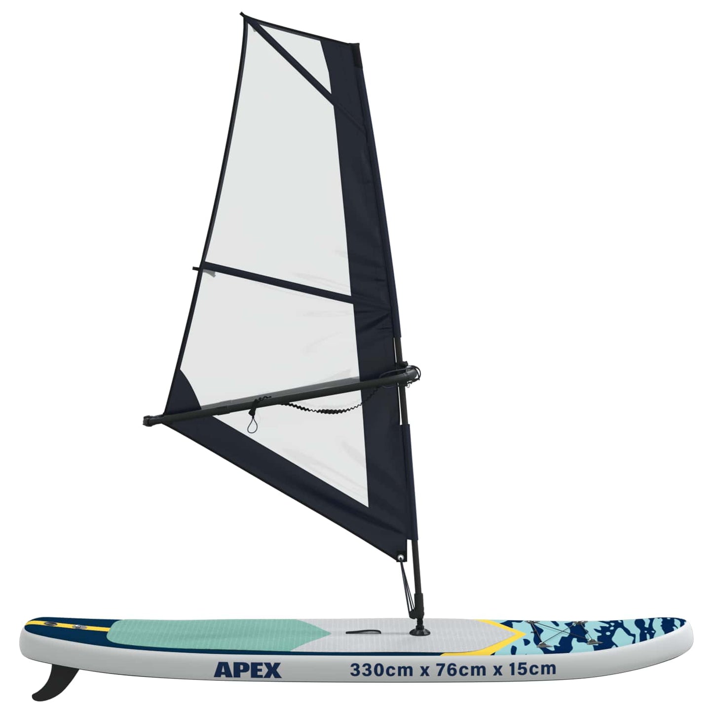 Aufblasbares Sup-Board Mit Segel Apex 330 X 76 X 15 Cm Blau Für