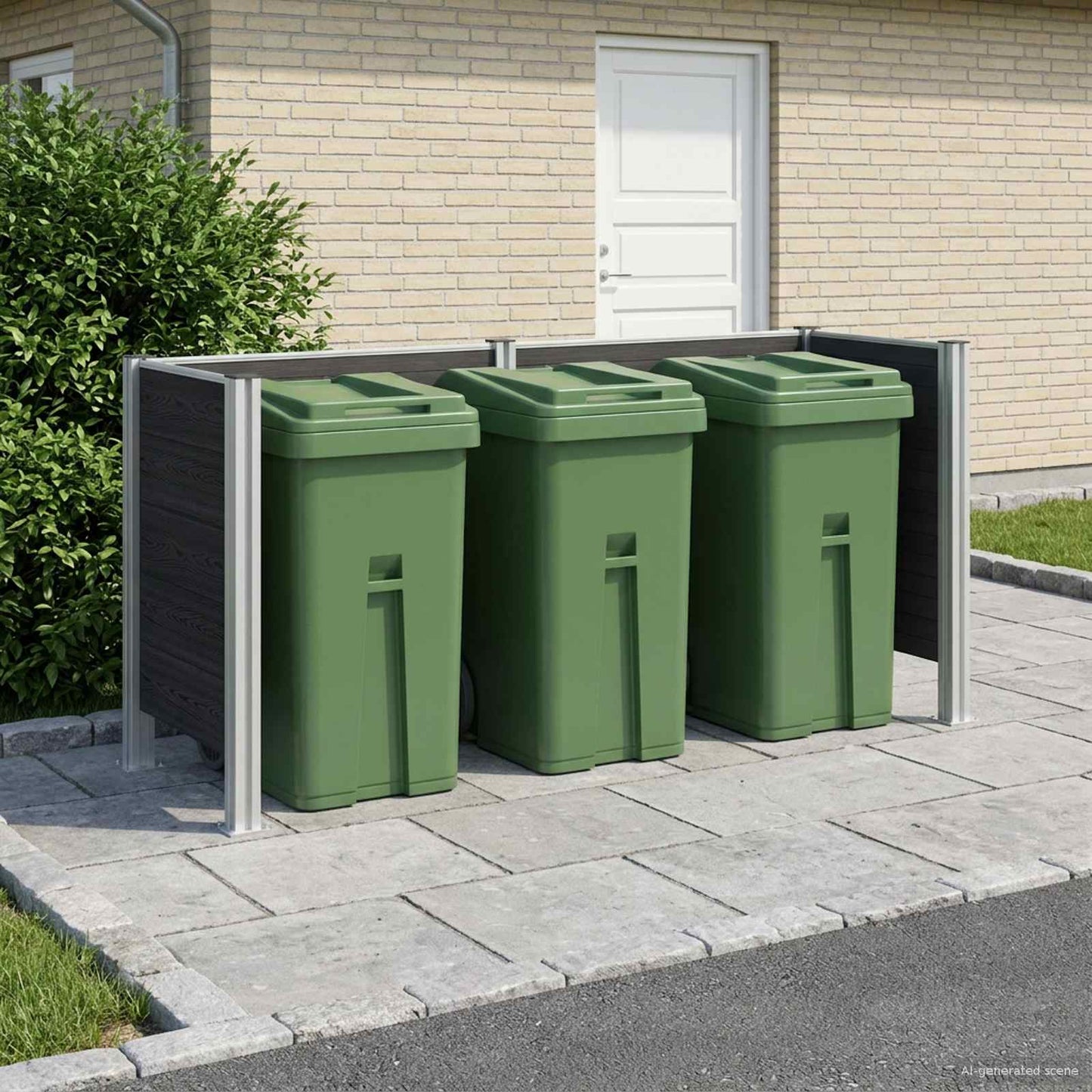Mülltonnenzaun 85 X 85 X 115 Cm Aluminium Und Wpc