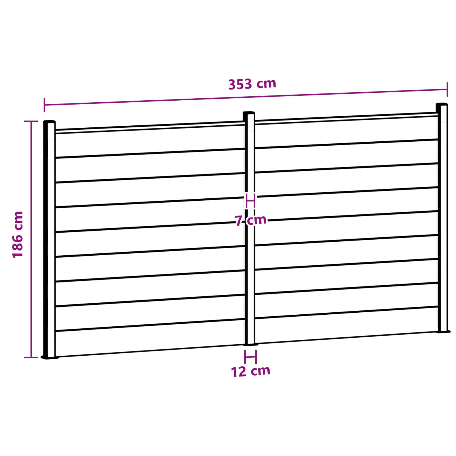 Zaunset 2 Pcs 353 X 186 Cm Wpc Und Aluminium Braun