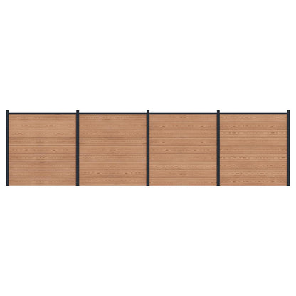 Zaunset 4 Pcs 699 X 186 Cm Wpc Und Aluminium Braun
