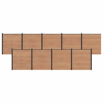 Zaunset 9 Pcs 1564 X 186 Cm Wpc Und Aluminium Braun