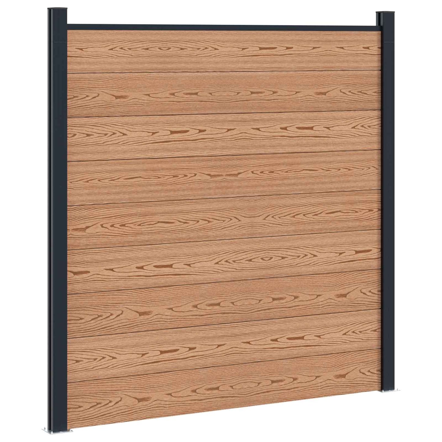 Zaunset 9 Pcs 1564 X 186 Cm Wpc Und Aluminium Braun