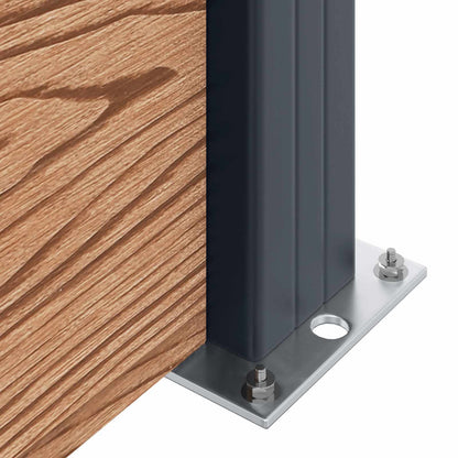 Zaunset 8 Pcs 1311 X 186 Cm Wpc Und Aluminium Braun