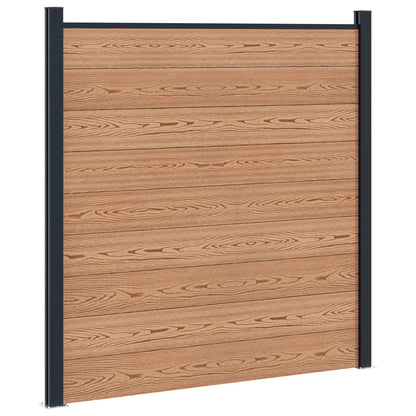 Zaunset 8 Pcs 1311 X 186 Cm Wpc Und Aluminium Braun