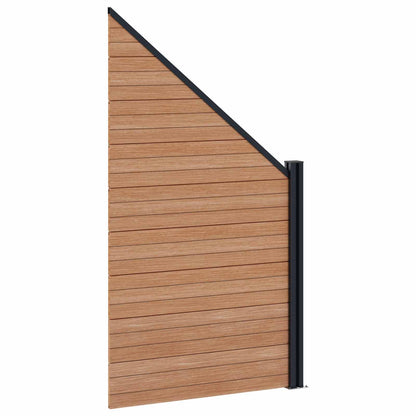 Zaunset 10 Pcs 1657 X 186 Cm Wpc Und Aluminium Braun