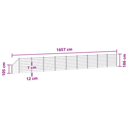 Zaunset 10 Pcs 1657 X 186 Cm Wpc Und Aluminium Braun