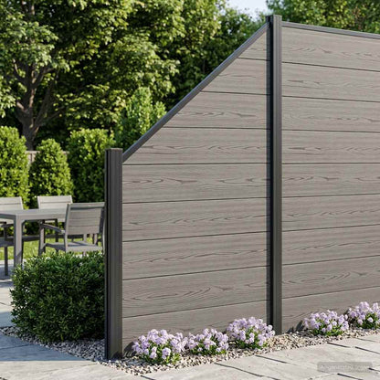 Wpc Zaun-Set 1 Quadrat + 1 Schräge 273X186 Cm Grau