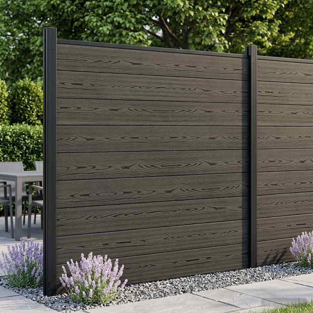 Zaunelement Wpc 175X186 Cm Schwarz