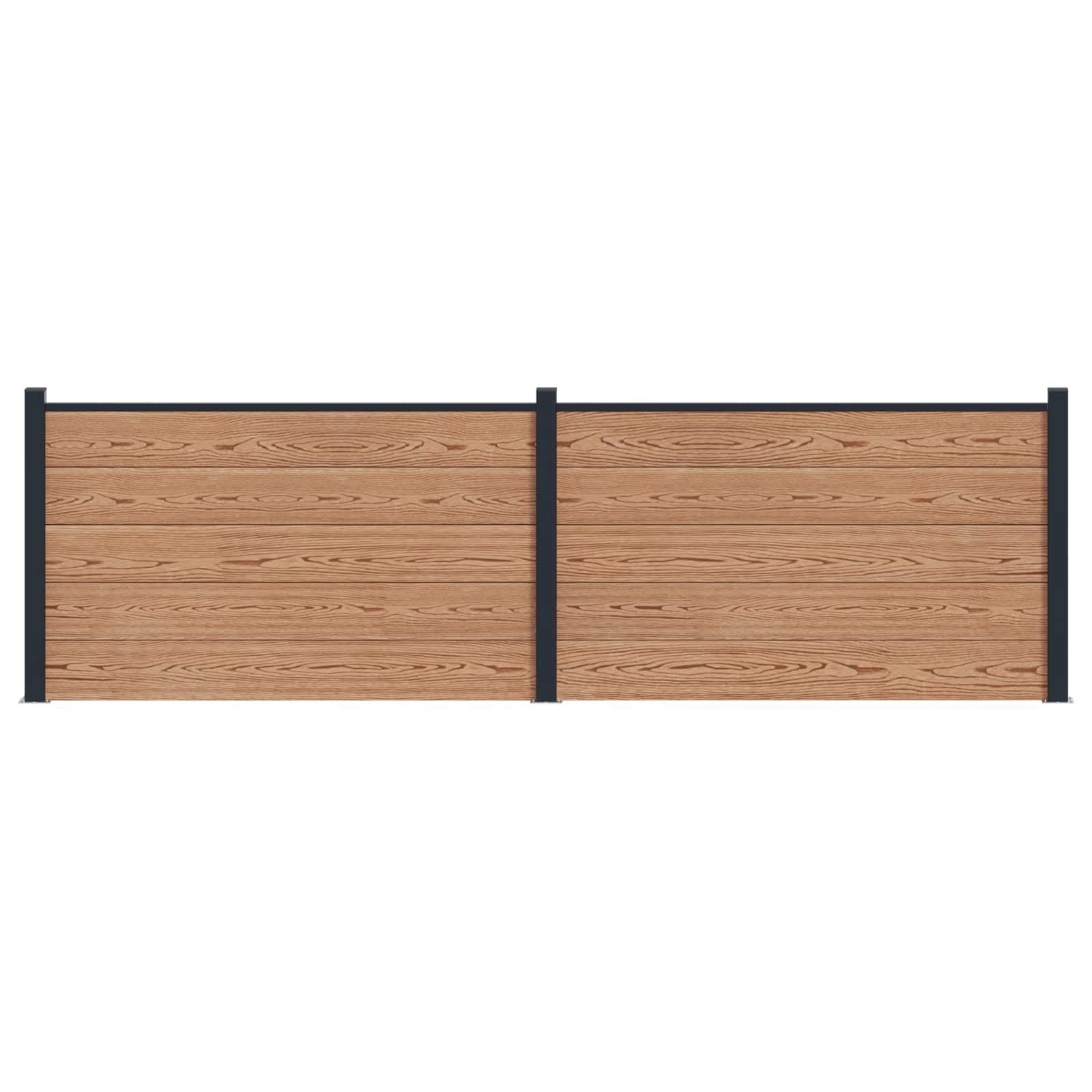 Zaunelement 2 Pcs Wpc Und Aluminium