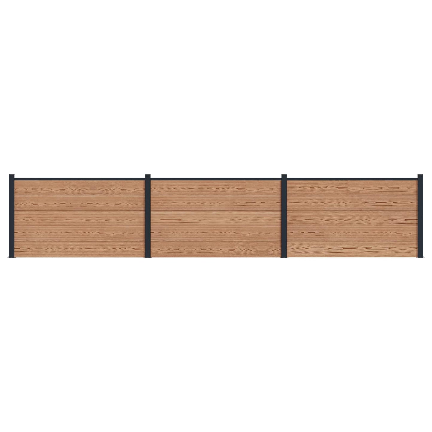 Zaunelement 3 Pcs Wpc Und Aluminium