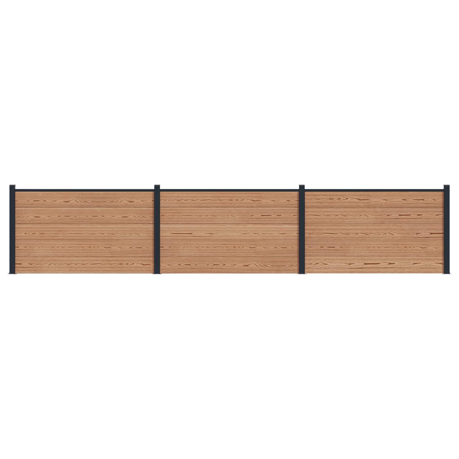Zaunelement 3 Pcs Wpc Und Aluminium