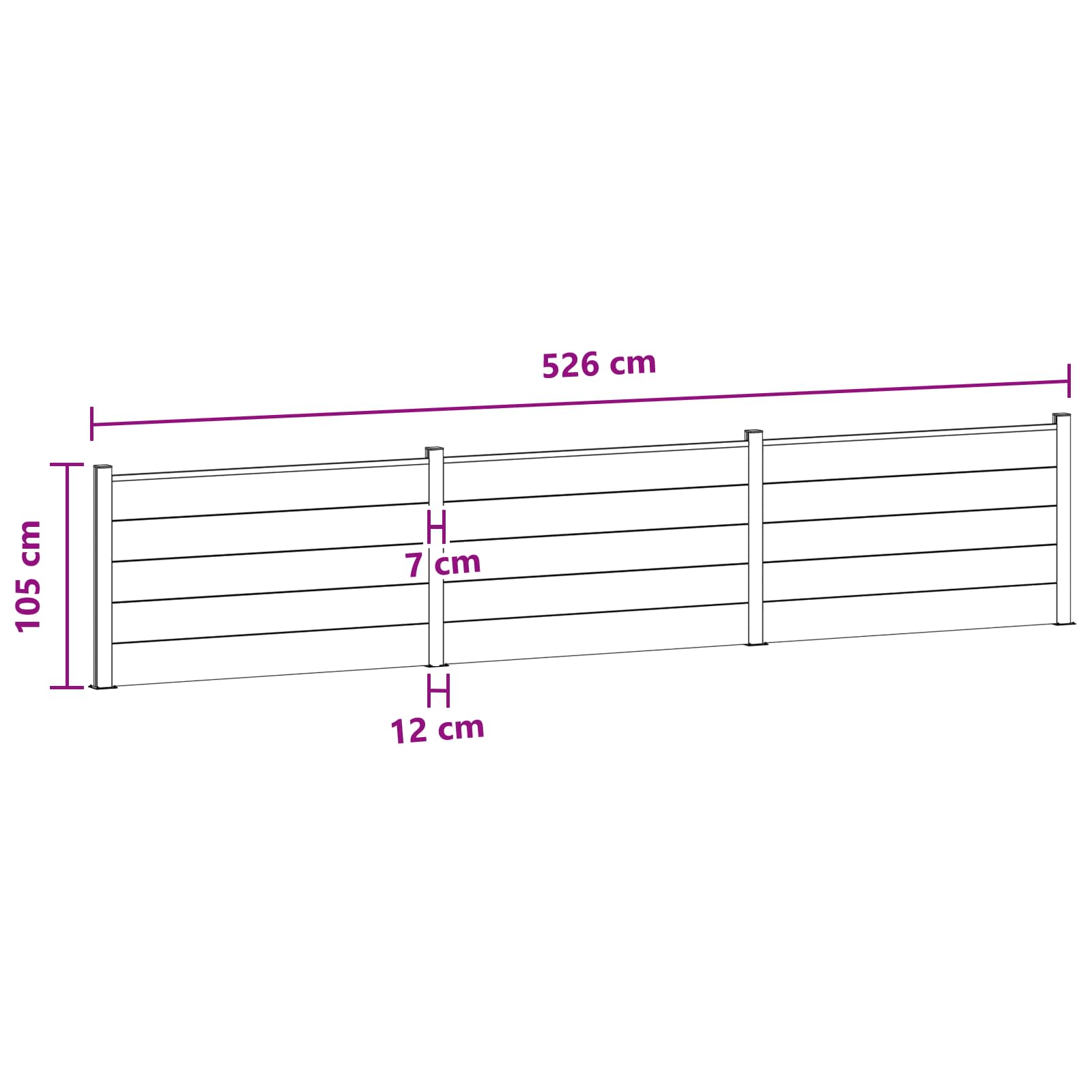 Zaunelement 3 Pcs Wpc Und Aluminium