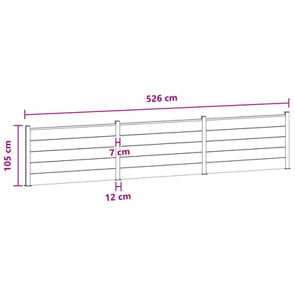 Zaunelement 3 Pcs Wpc Und Aluminium