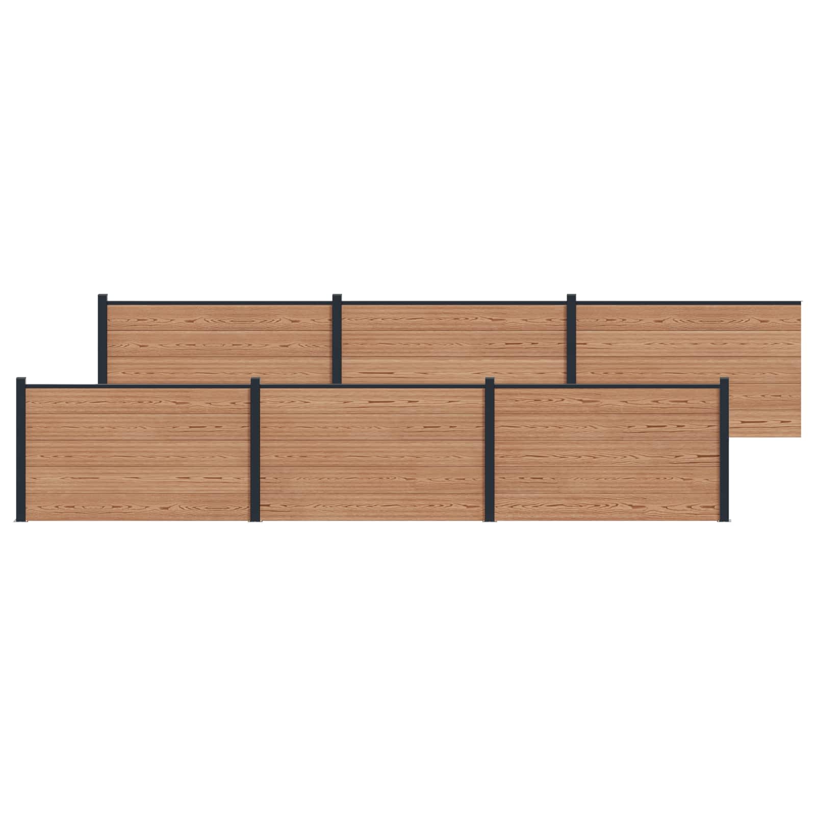 Zaunelement 6 Pcs Wpc Und Aluminium