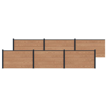 Zaunelement 6 Pcs Wpc Und Aluminium