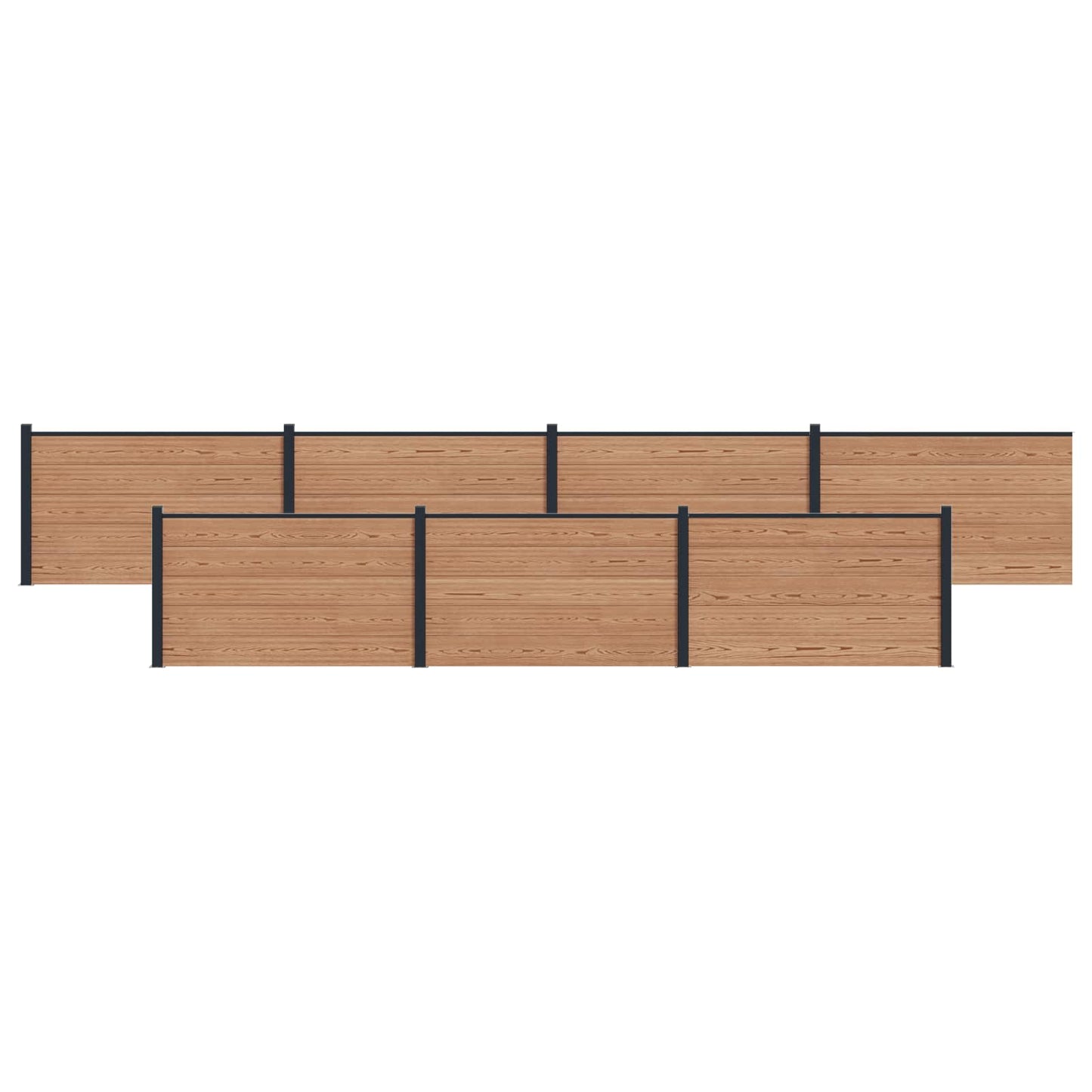 Zaunelement 7 Pcs Wpc Und Aluminium