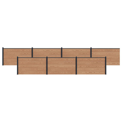 Zaunelement 7 Pcs Wpc Und Aluminium
