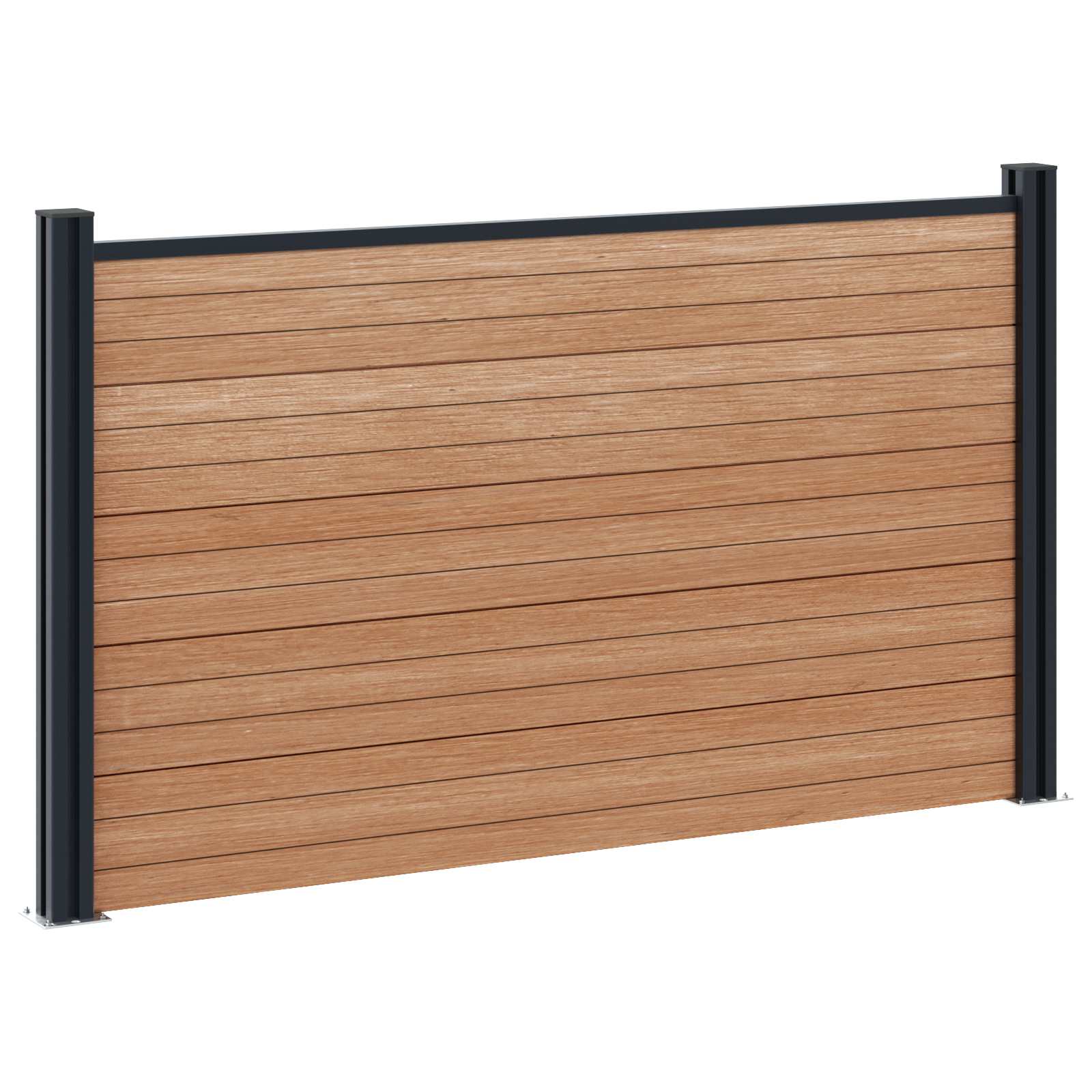 Zaunelement 7 Pcs Wpc Und Aluminium