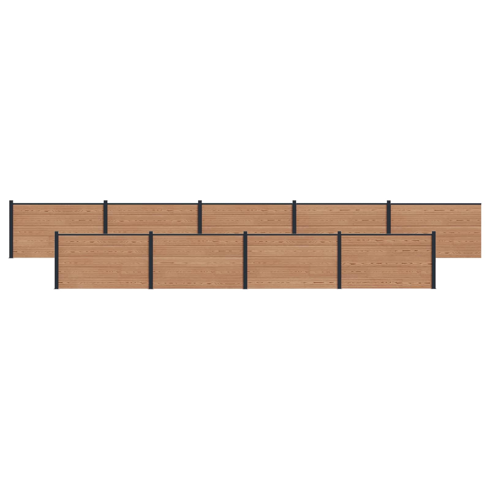 Zaunelement 9 Pcs Wpc Und Aluminium