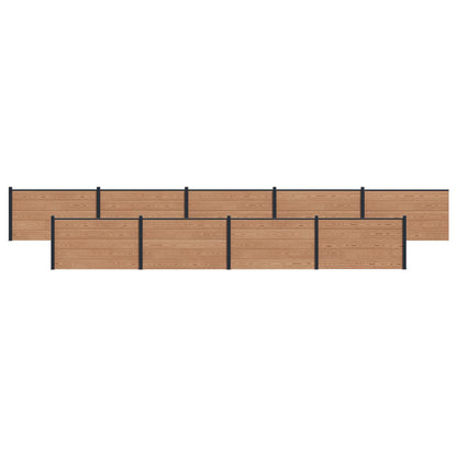 Zaunelement 9 Pcs Wpc Und Aluminium