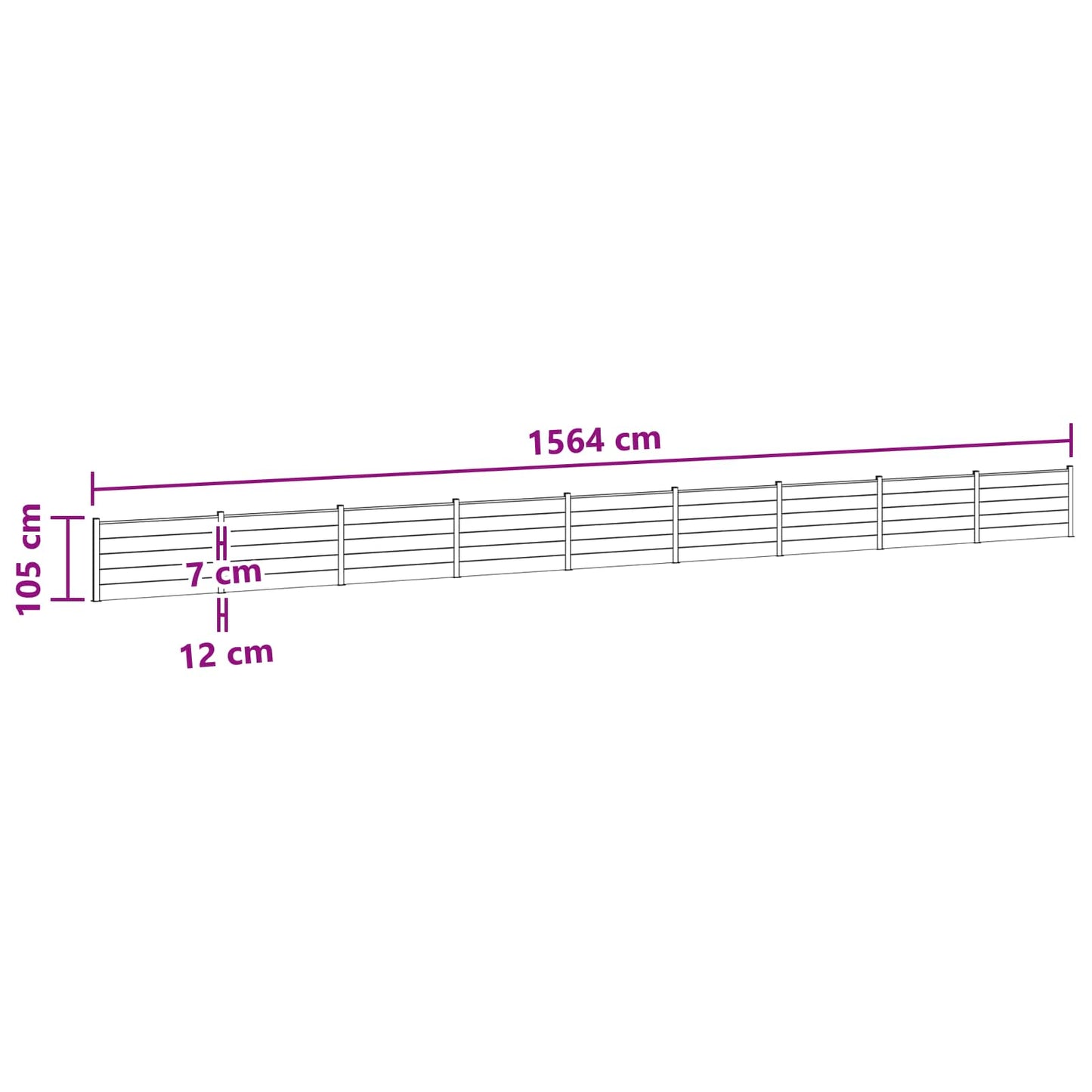 Zaunelement 9 Pcs Wpc Und Aluminium