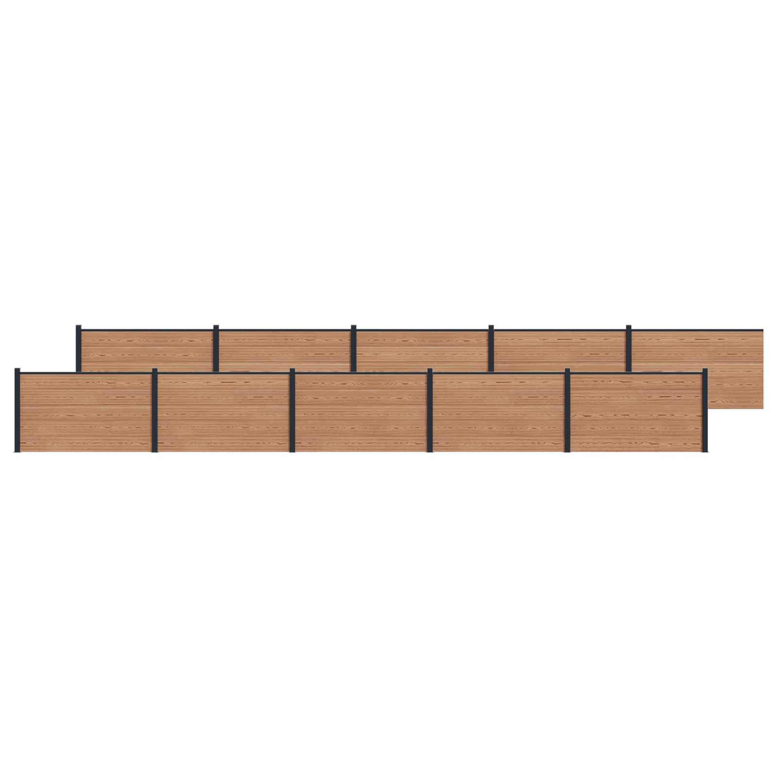Zaunelement 10 Pcs Wpc Und Aluminium