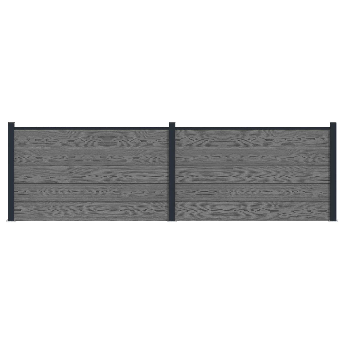 Zaunelement 2 Pcs Wpc Und Aluminium