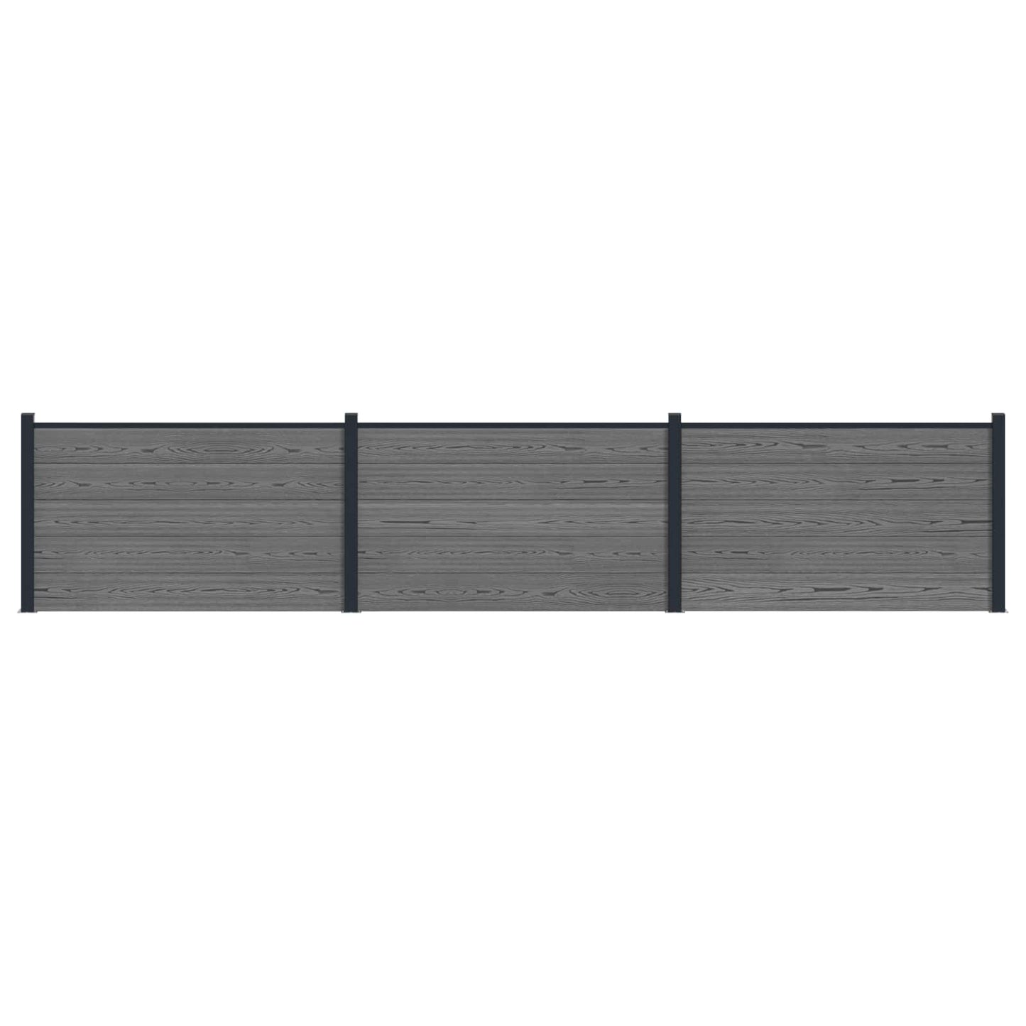 Zaunelement 3 Pcs Wpc Und Aluminium