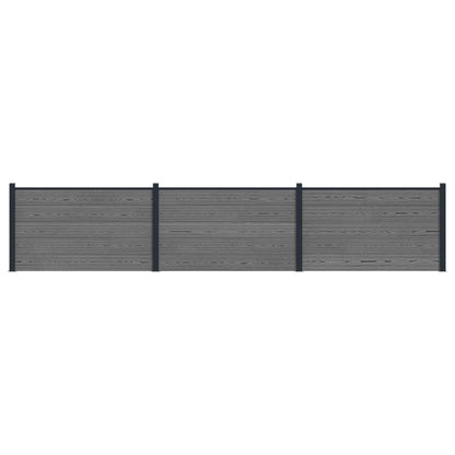 Zaunelement 3 Pcs Wpc Und Aluminium