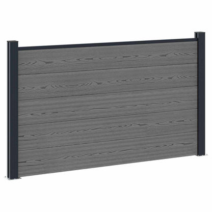 Zaunelement 3 Pcs Wpc Und Aluminium
