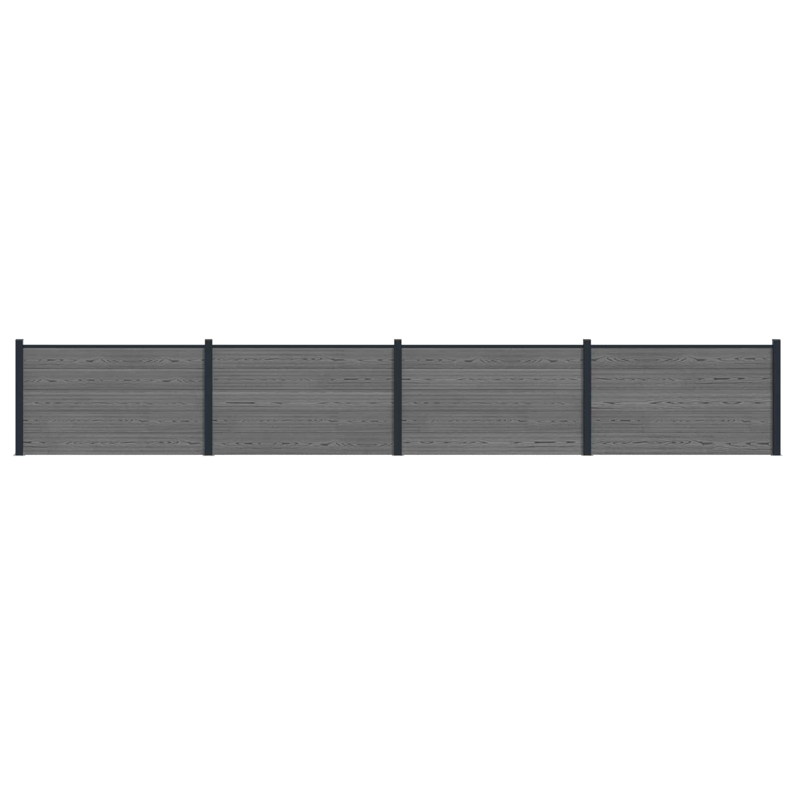 Zaunelement 4 Pcs Wpc Und Aluminium
