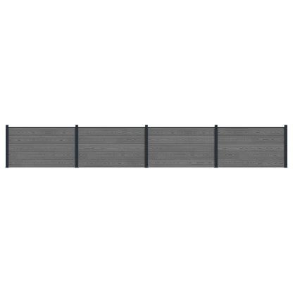 Zaunelement 4 Pcs Wpc Und Aluminium