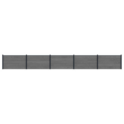 Zaunelement 5 Pcs Wpc Und Aluminium