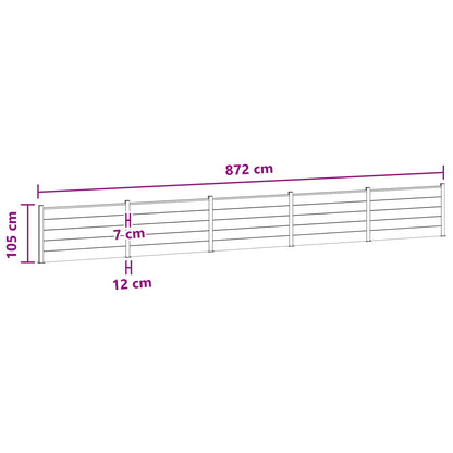 Zaunelement 5 Pcs Wpc Und Aluminium