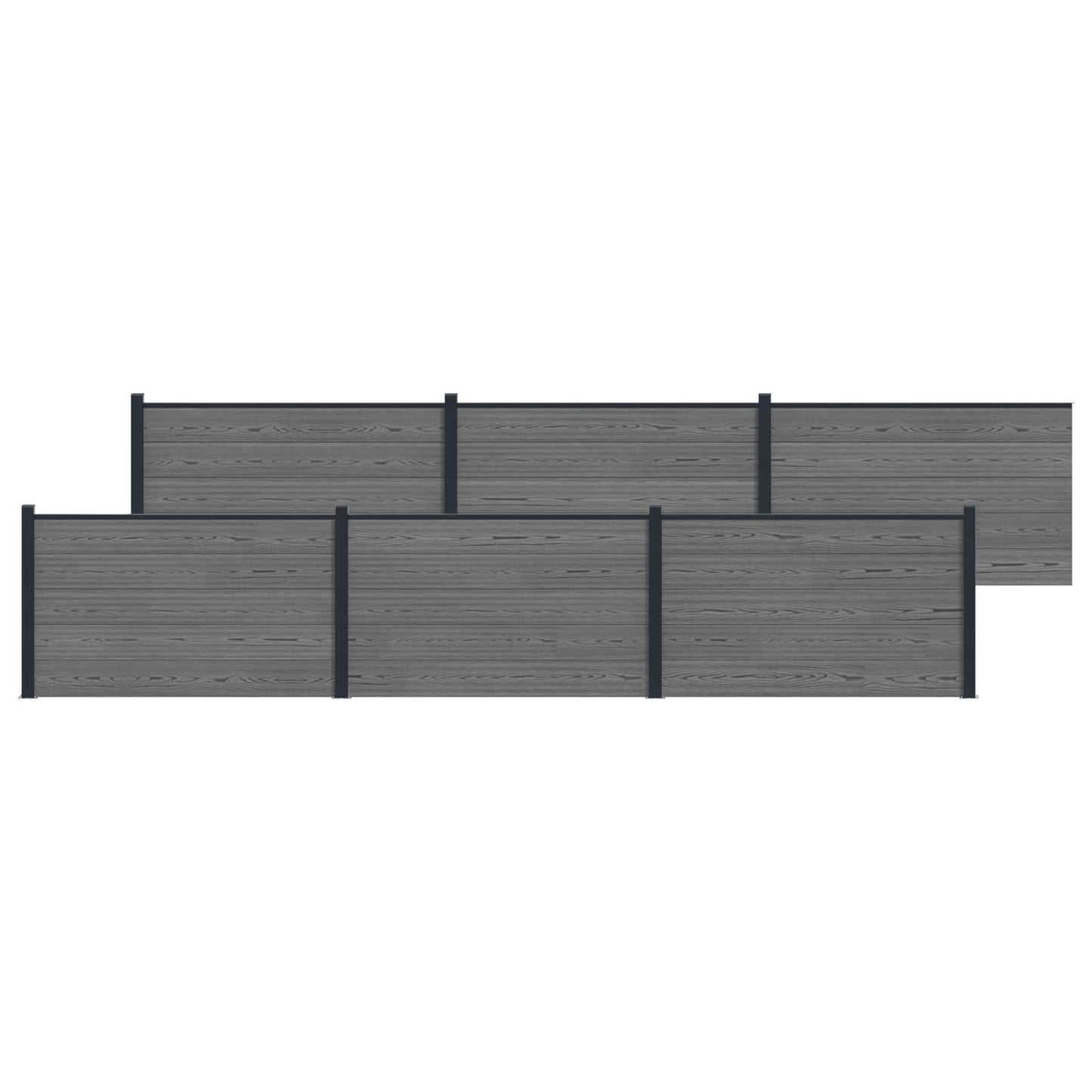 Zaunelement 6 Pcs Wpc Und Aluminium