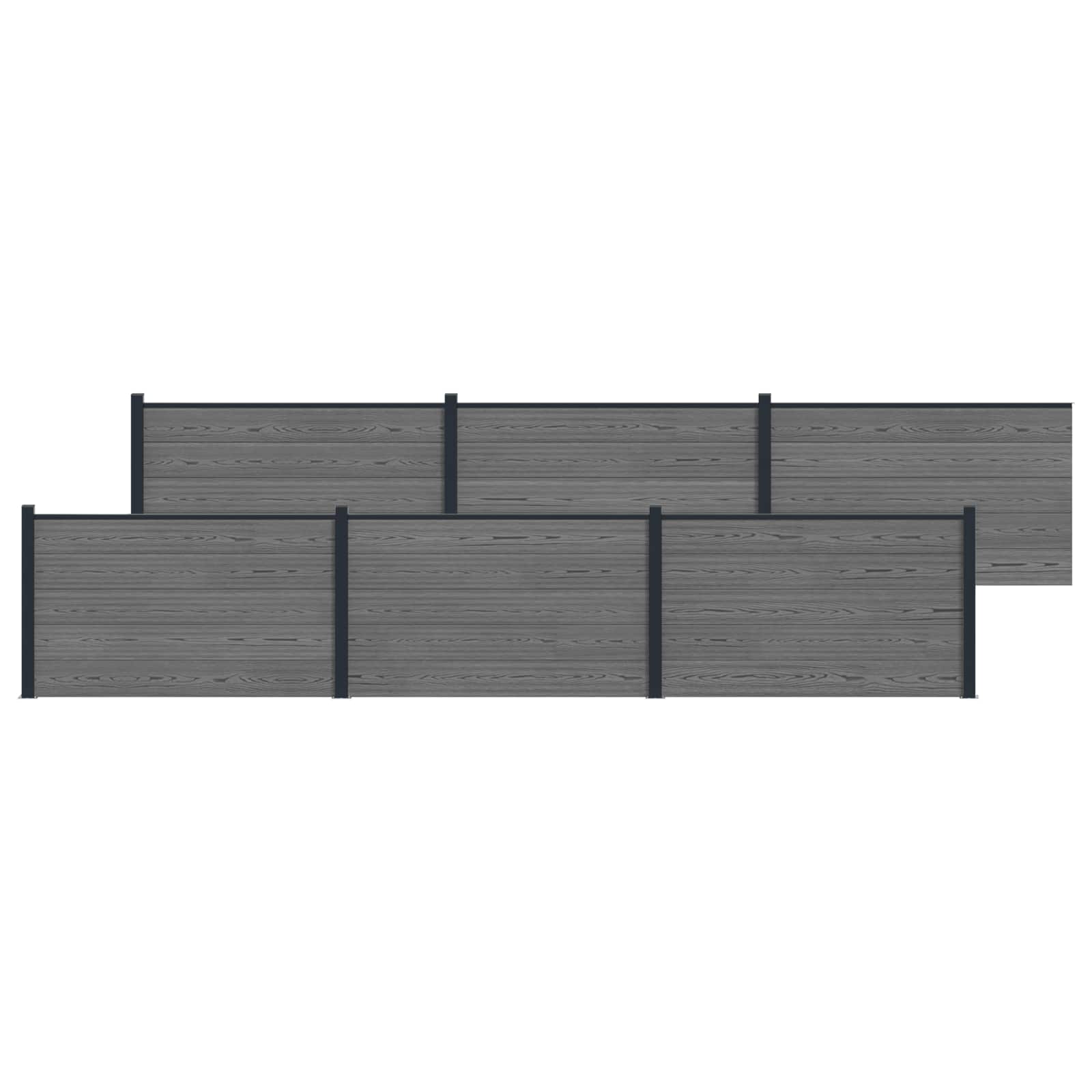 Zaunelement 6 Pcs Wpc Und Aluminium