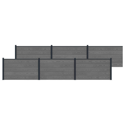 Zaunelement 6 Pcs Wpc Und Aluminium