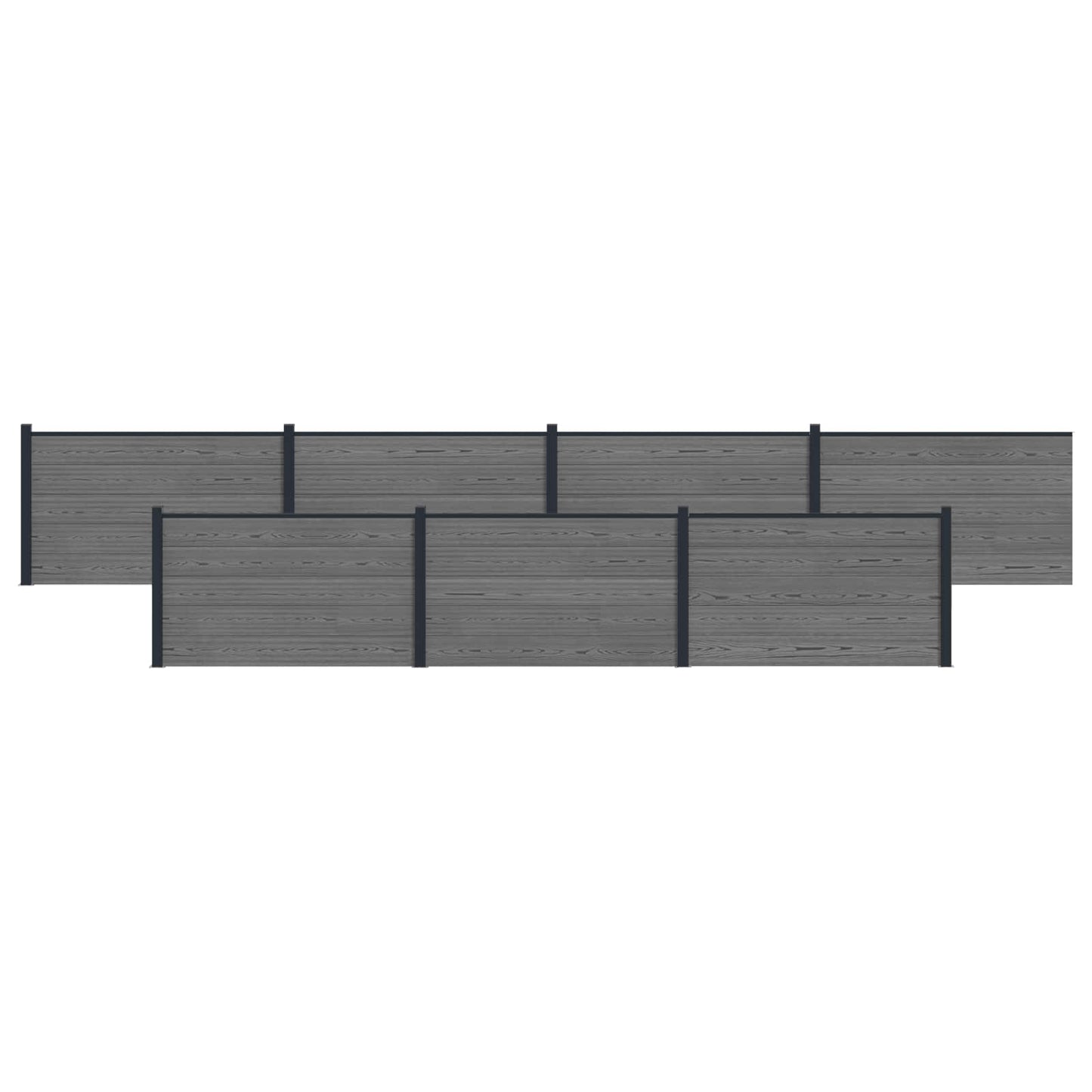 Zaunelement 7 Pcs Wpc Und Aluminium