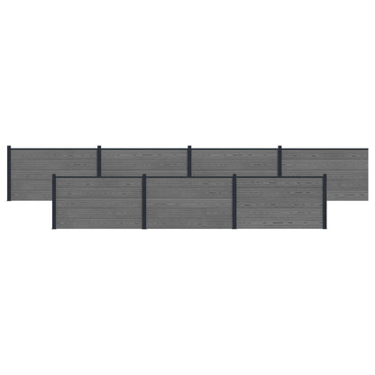 Zaunelement 7 Pcs Wpc Und Aluminium