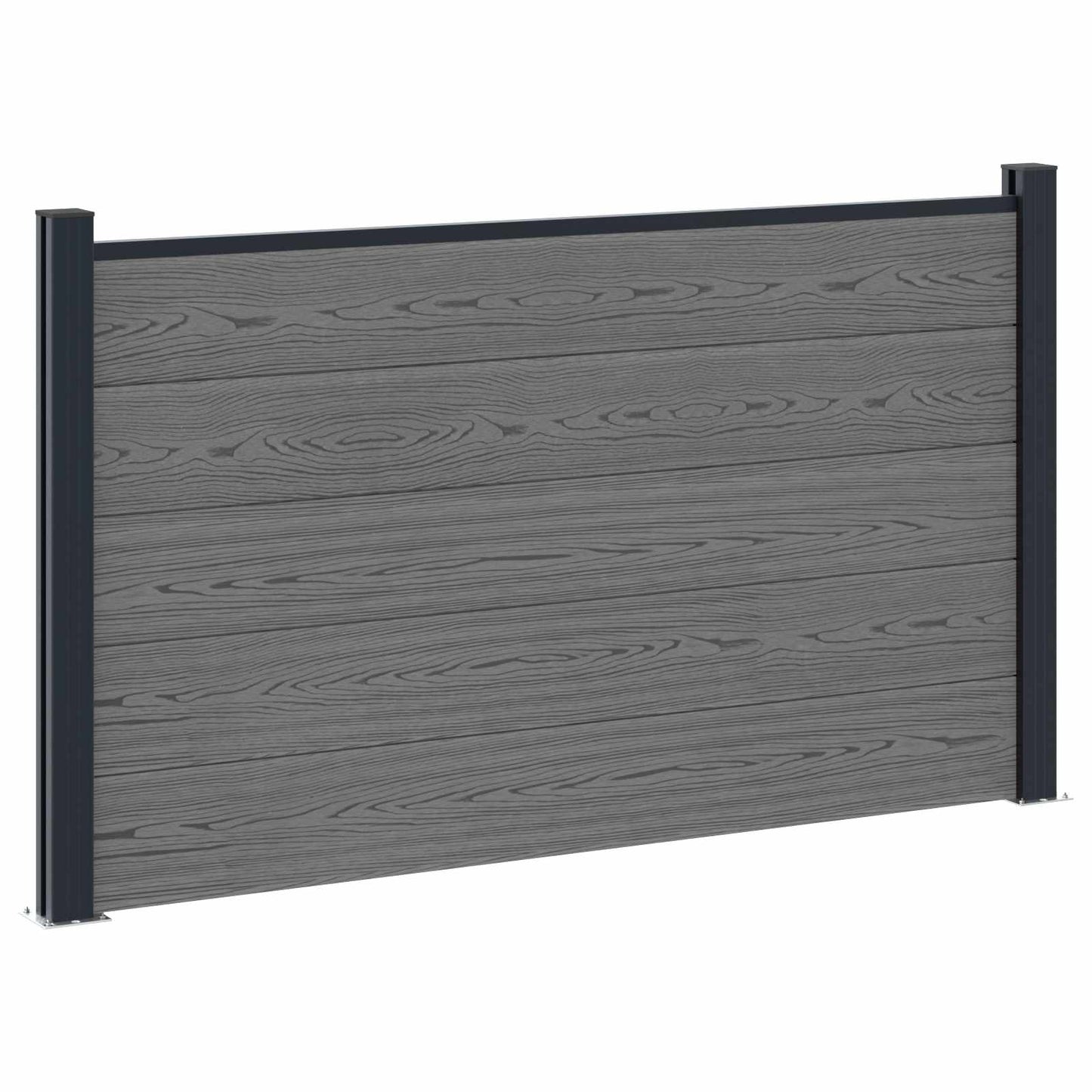 Zaunelement 7 Pcs Wpc Und Aluminium