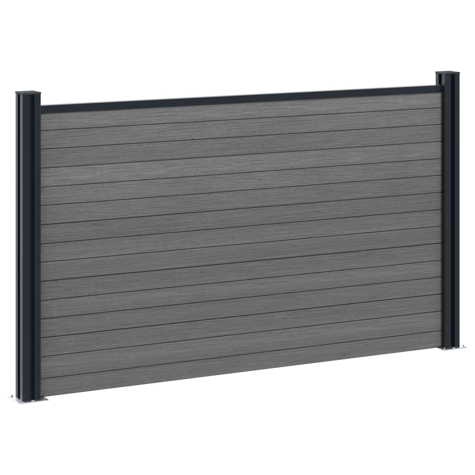 Zaunelement 7 Pcs Wpc Und Aluminium