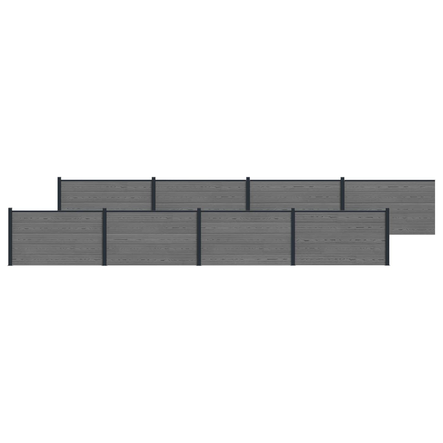Zaunelement 8 Pcs Wpc Und Aluminium